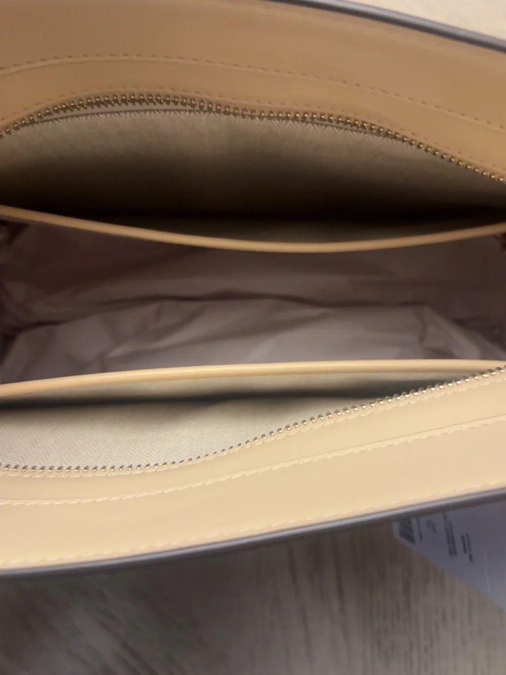 Tory Burch Beige (“soft serve”) Tote with Gold Logo